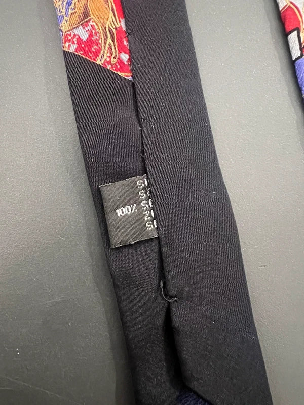 80s Gucci Patchwork Vest Design Silk Tie