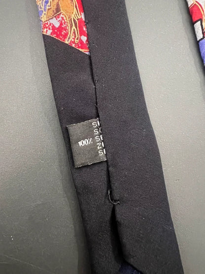 80s Gucci Patchwork Vest Design Silk Tie