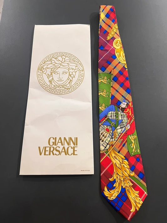 80s Deadstock Gianni Versace Classic Baroque Silk Tie