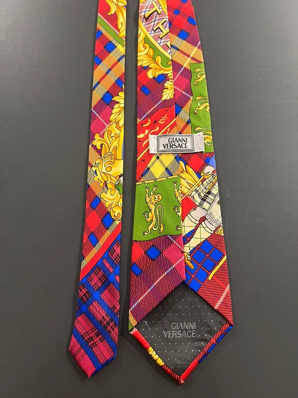 80s Deadstock Gianni Versace Classic Baroque Silk Tie