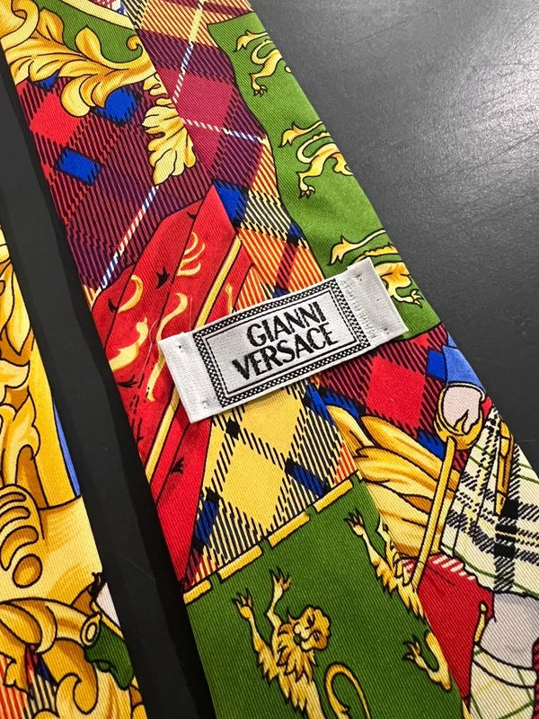 80s Deadstock Gianni Versace Classic Baroque Silk Tie