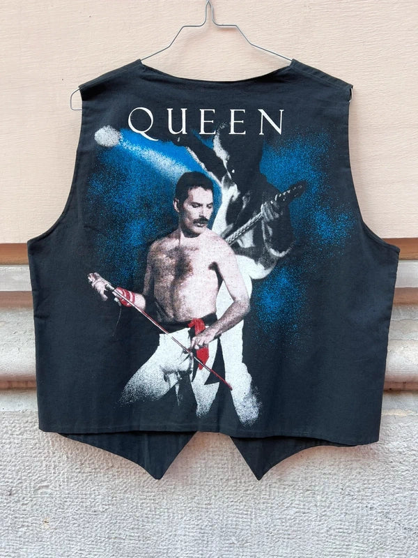 80s Freddie Mercury All Over Print Vest