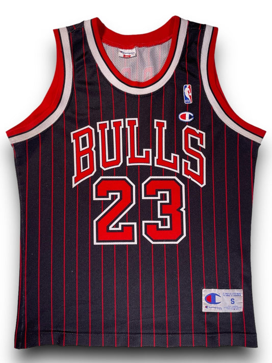 Champion NBA Chicago Bulls Michael Jordan Pinstripe Jersey - scenariovintagestore