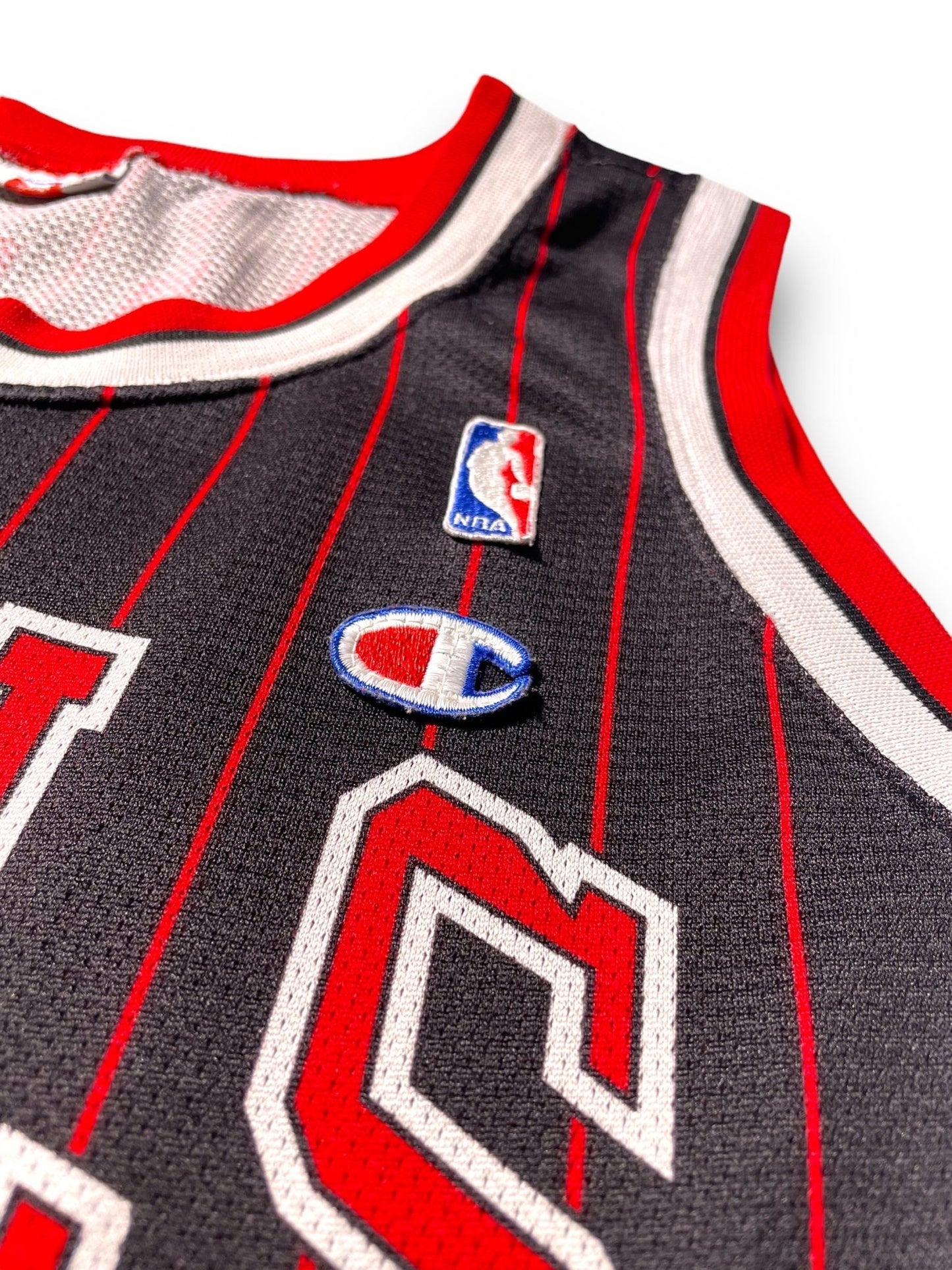 Champion NBA Chicago Bulls Michael Jordan Pinstripe Jersey - scenariovintagestore