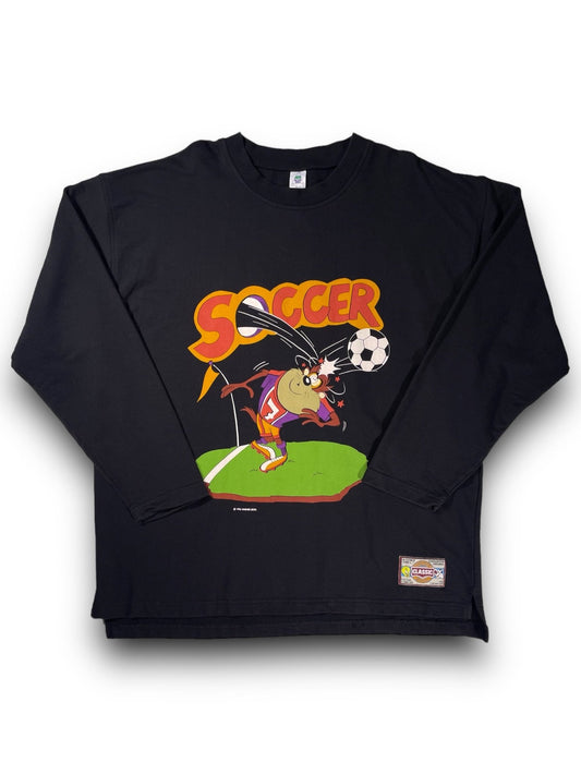 Classic Warner Bros Looney Tunes Soccer Taz Sweatshirt - scenariovintagestore