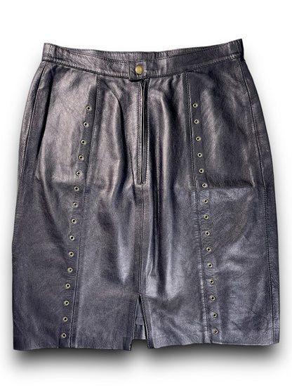 Highwaist 80s Leather Skirt - scenariovintagestore