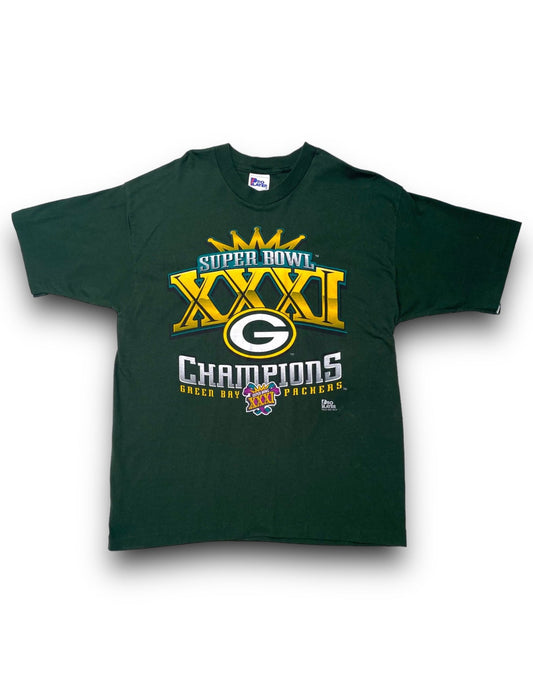 NFL GREEN BAY PACKERS XXXI SUPERBOWL CHAMPIONS 1997 T-SHIRT - scenariovintagestore