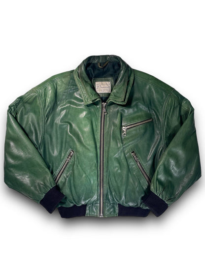 Panucci 80s Green Leather Jacket - scenariovintagestore