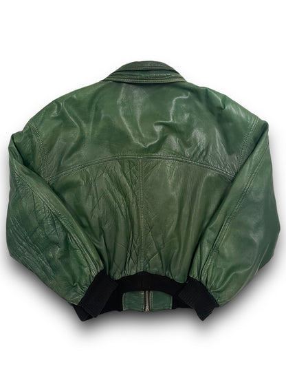 Panucci 80s Green Leather Jacket - scenariovintagestore